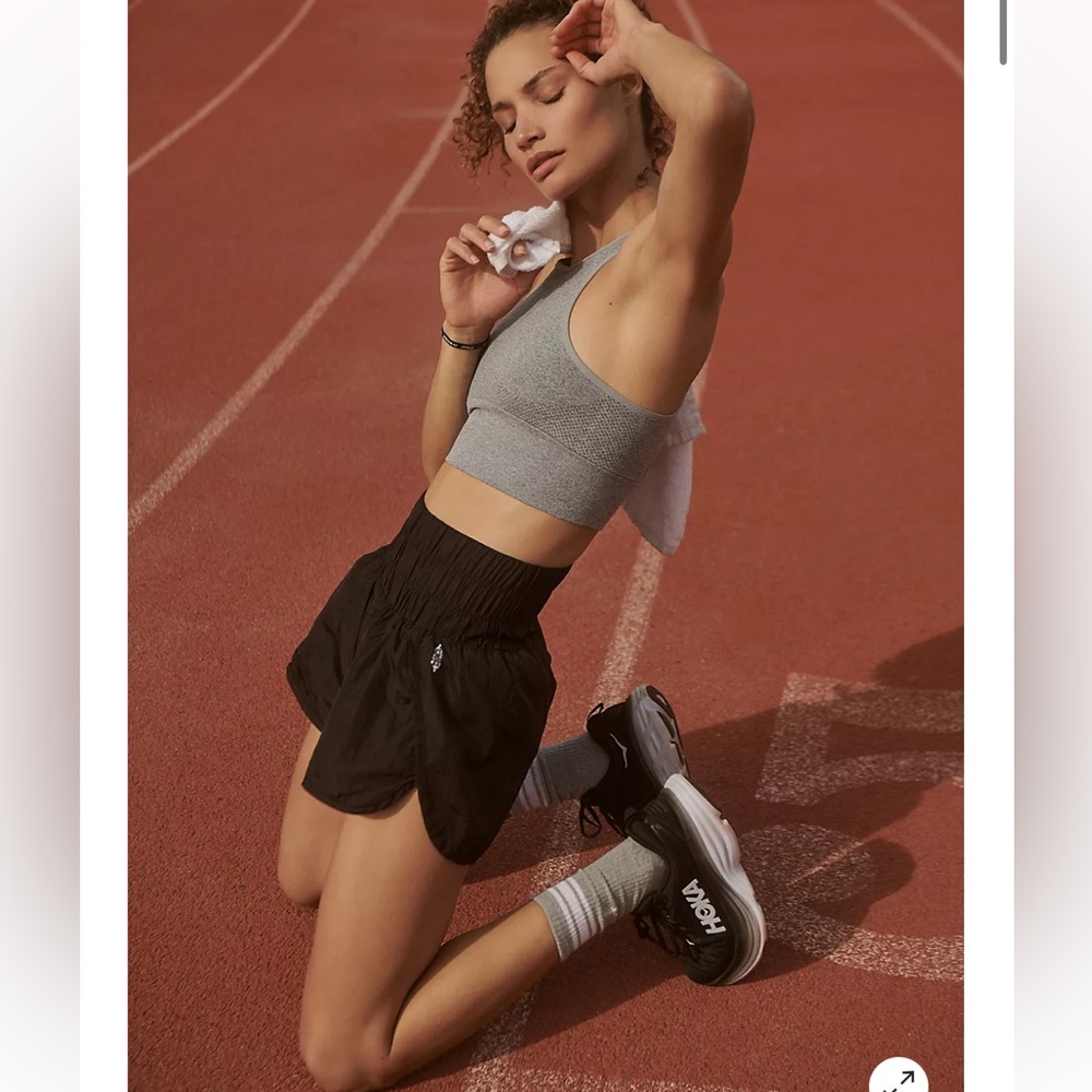 Free People Movement black athletic shorts